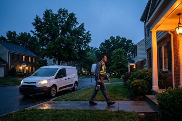 Augusta Rodent Control service van responding to 24/7 emergency rodent removal call