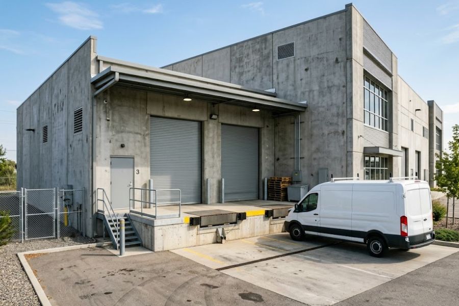 Technician placing tamper-resistant bait station at Augusta commercial building
